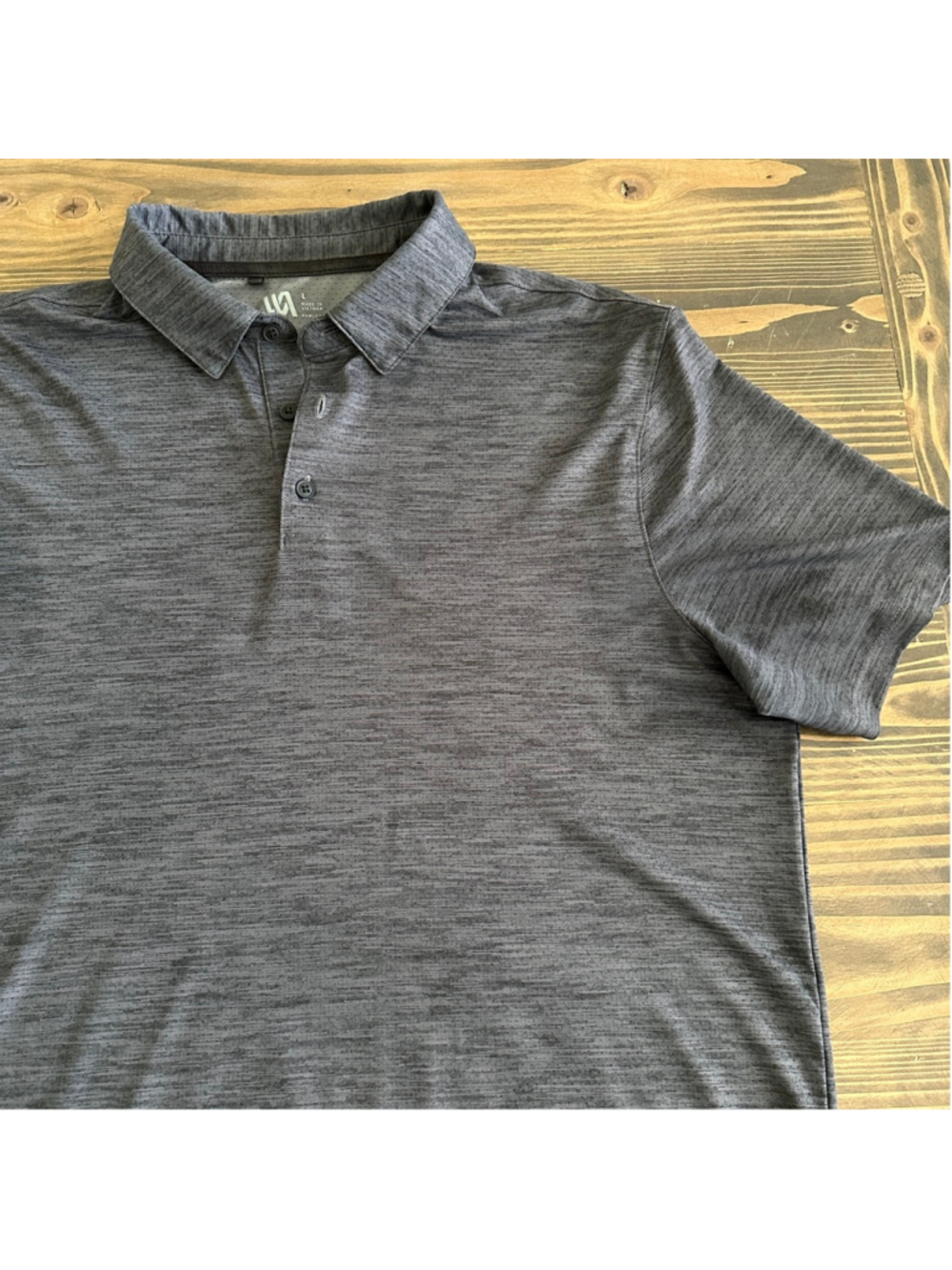 VRST Polo Shirt Mens Large Gray Heather Performance Golf Athletic Shirt